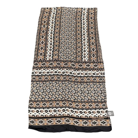 Vince Camuto Accessories - Vince Camuto Brown Silk Scarf 17 x 36